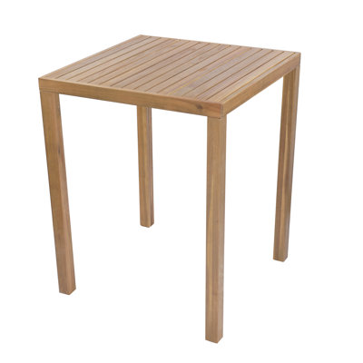 Arian Patio Square Acacia Wood Bar Table With Slatted Top