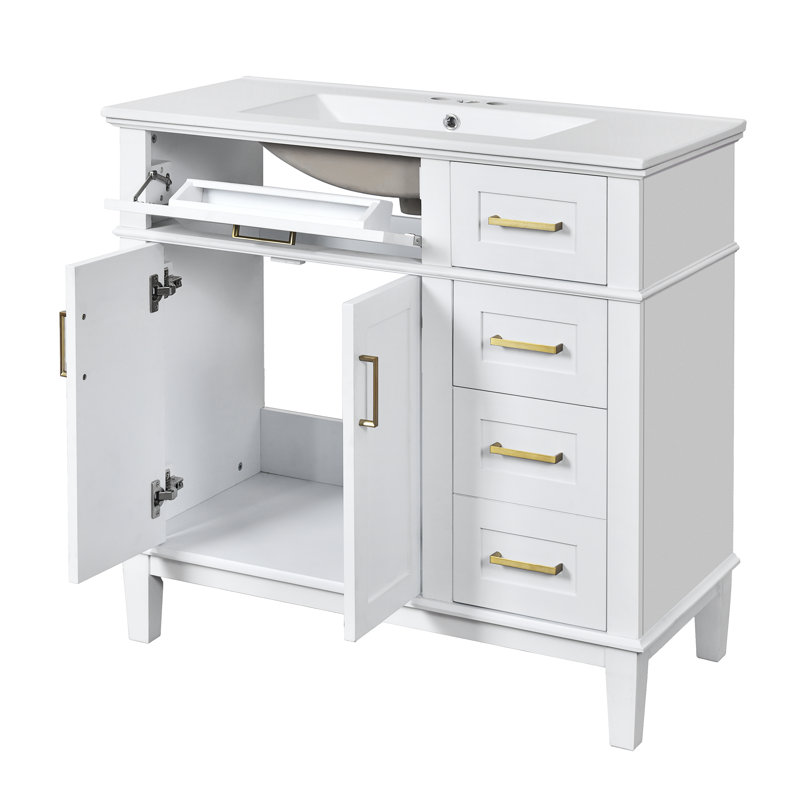 Meuble-lavabo avec lavabo et tiroirs en céramique 36 po Hardeman