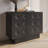 41" Black Sideboard Buffet Doors&Drawers Modern Circle Patterned Kitchen Cabinet