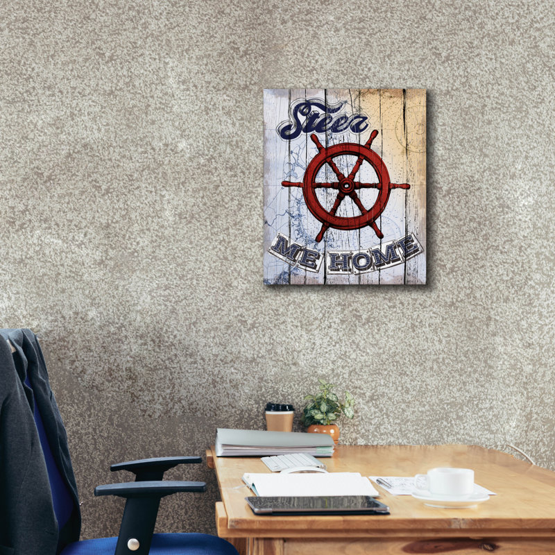«Shipwheel» par Art Licensing Studio, art mural sur toile, H 24 po x l 20 po x P 0,75 po