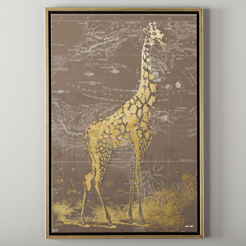 Girafe Sahara - impression encadrée, H 26 po x l 18 po x P 0,5 po