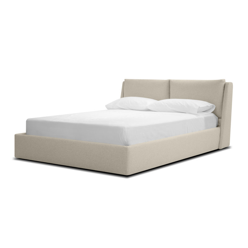 Lit plateforme tapissier avec rangement Continental, Très grand