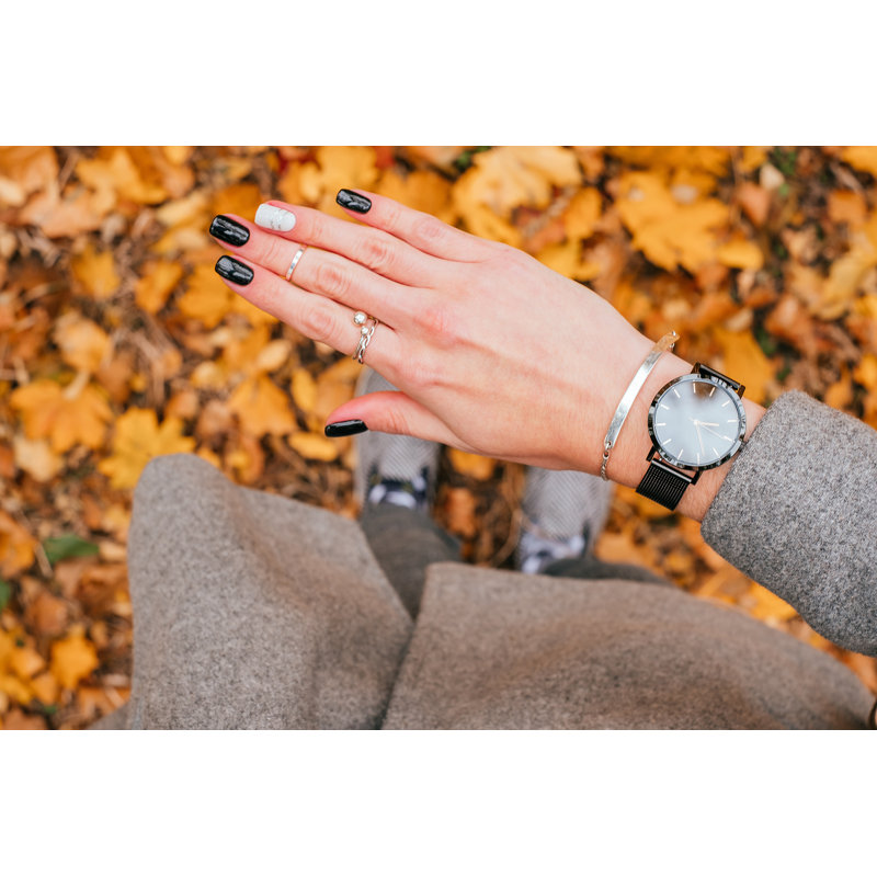 Fall Black Manicure by Christina Vartanova - Wrapped Canvas Print, 30cm H x 46cm W