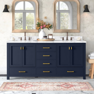 Meuble-lavabo double 72 po avec plateau Souther