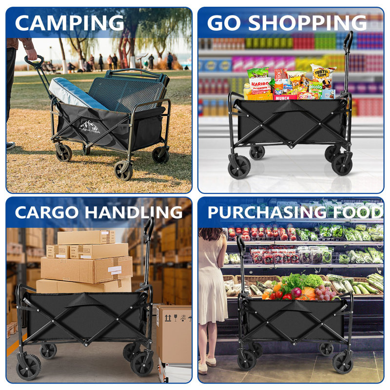 180L Collapsible Wagon, Black