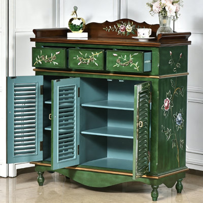 Banc de rangement pour chaussures en bois manufacturé brun et vert