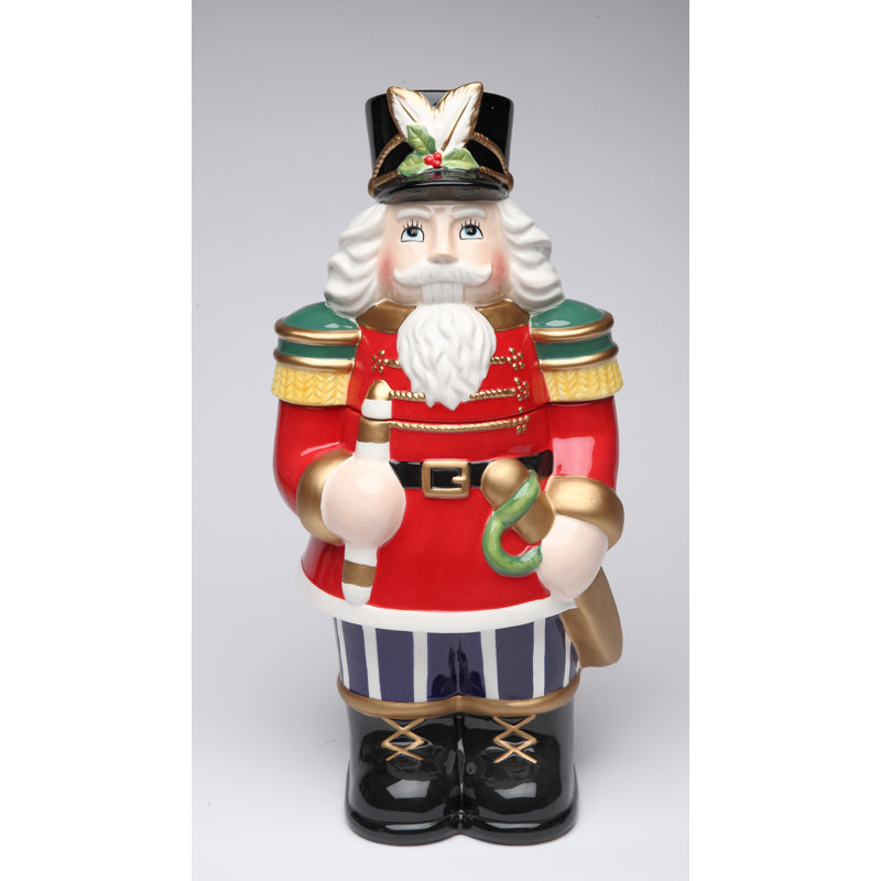 Ceramic Nutcracker Cookie Jar 14 3/4"H