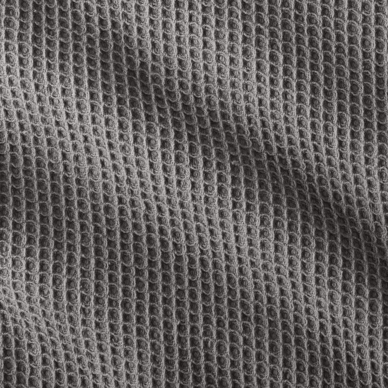 Couverture en coton gaufré uni, Double / Grand, Gris anthracite