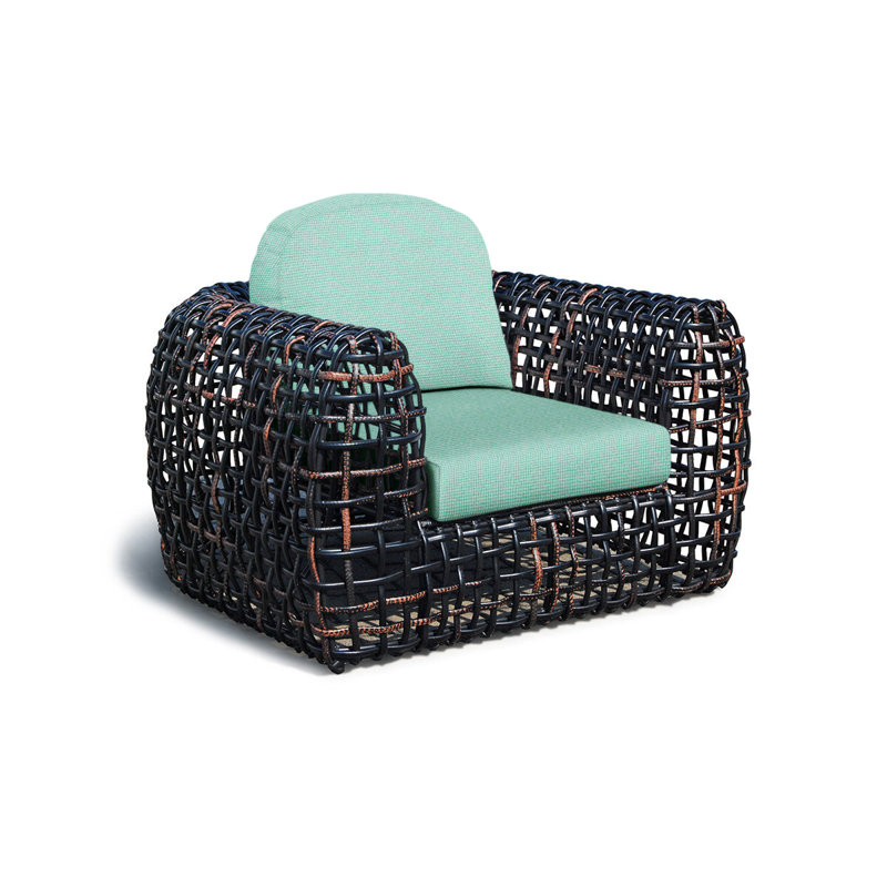 Dynasty Outdoor Lounge Chair, Black Mushroom, Canvas Tuscan Sunbrella® Canvas