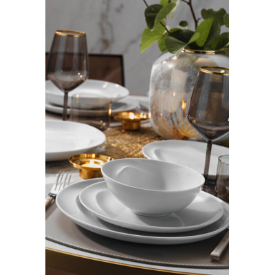 Hasko Piece Porcelain China Dinnerware Set - Service for 12