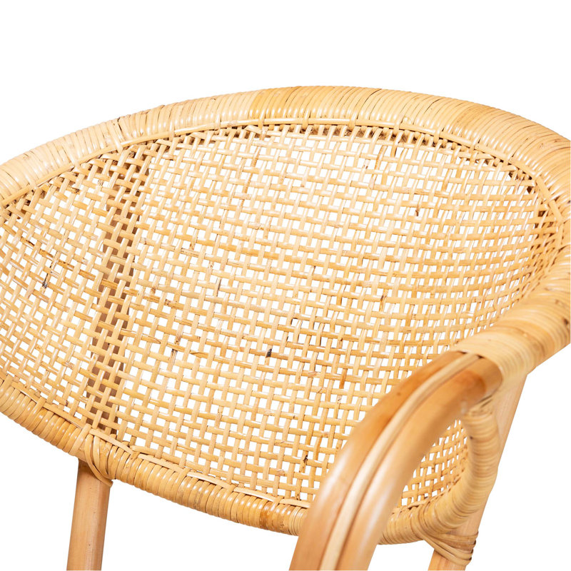 Chaise de salle à manger moderne en bohème moderne avec finition brun naturel