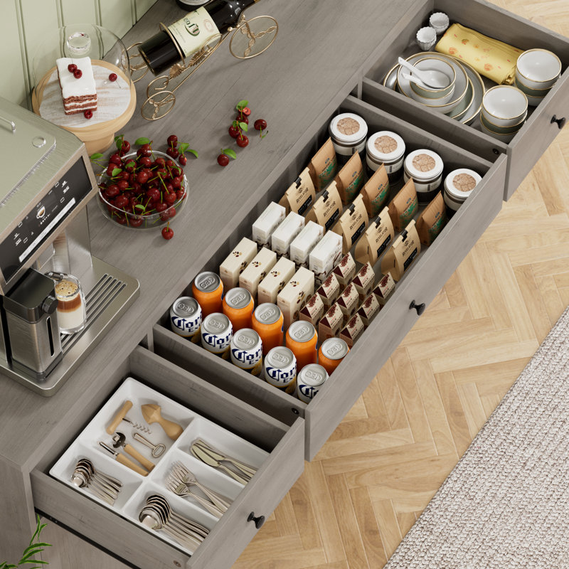 Tanyeli 55.1" W Manufactured Wood Sideboard, Gray