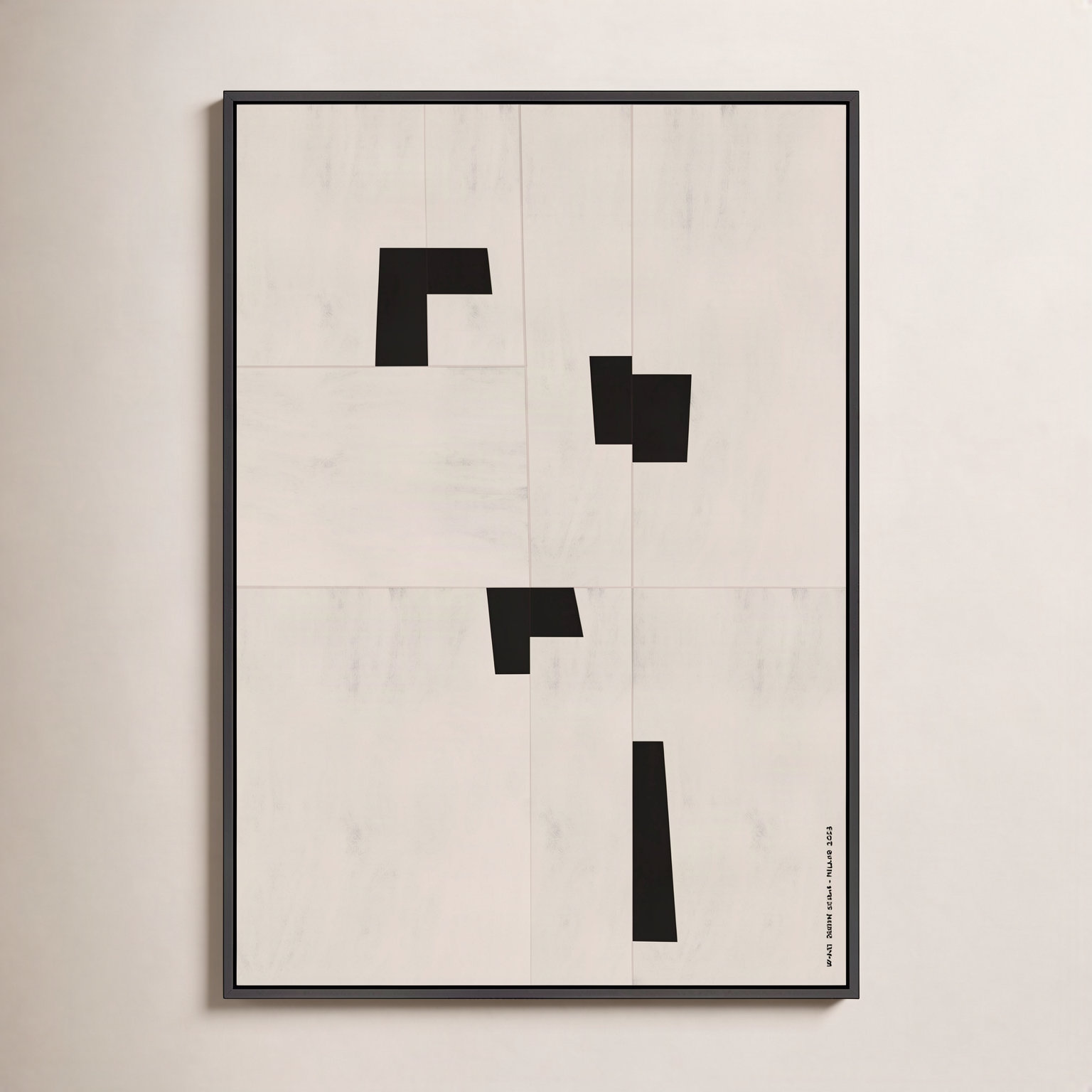 Scattered 1 by Romina Gadler, Black Canvas Framed, 38" H x 26.5" W