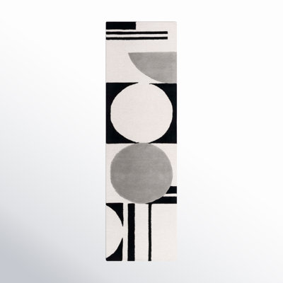 Felipe Handmade Wool Gray/Black/White Rug