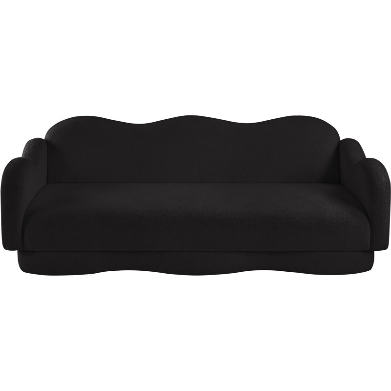 Canapé Redwan, Tissu noir en fausse peau de mouton