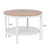 Vintage Brown Round Farmhouse Coffee Table, 2-Tier Storage-572233947-603608885