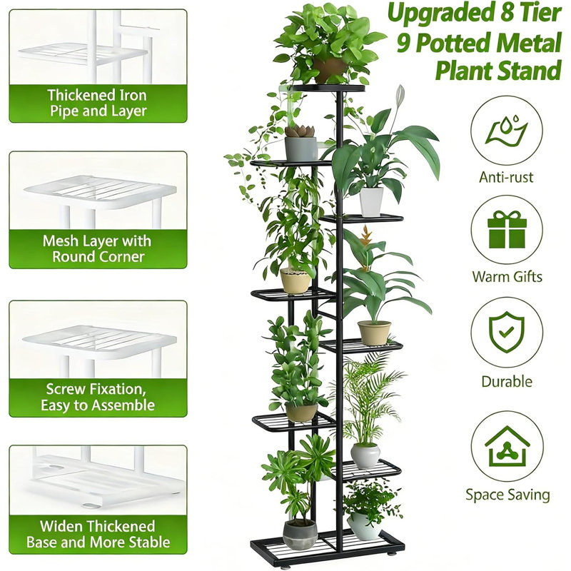 Iron Plant Stand 8 Tier Set of 9