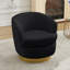 Fauteuil demi-tonneau pivotant en velours Janien-797537520