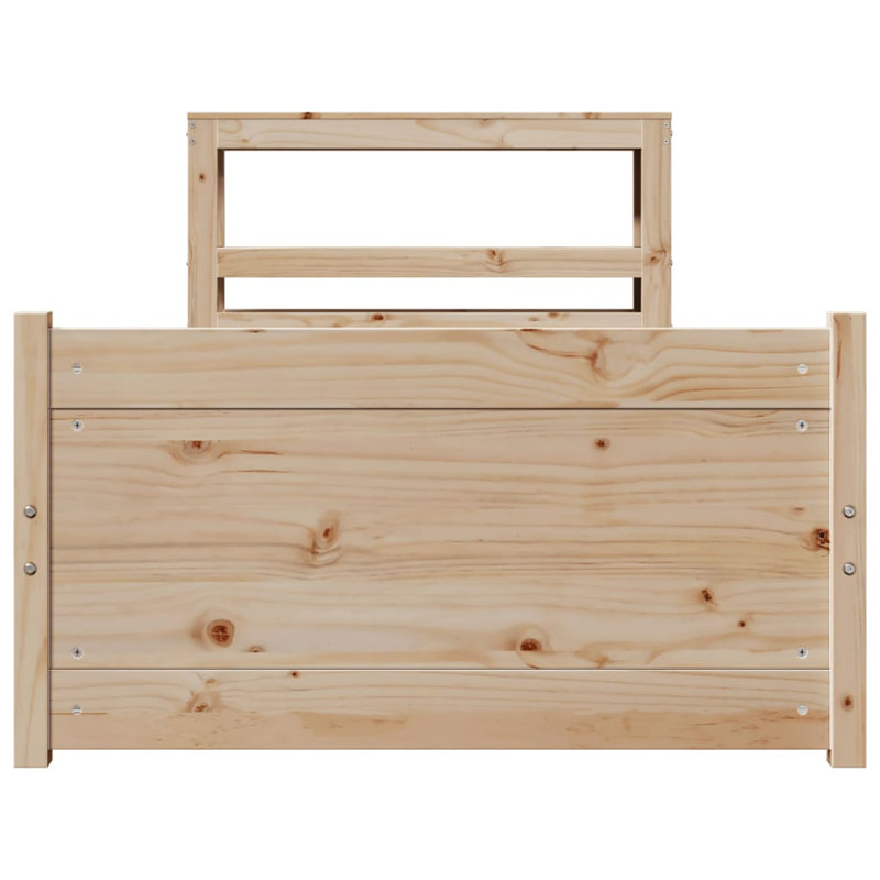 Solid Wood Bed Frame, 90cm x 200cm, Natural