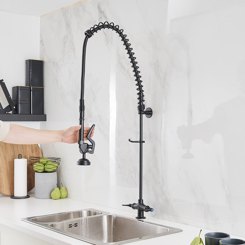 VIBRANTBATH Pull Down Kitchen Faucet, Matte Black