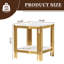 Table basse en verre pour le salon, plateau en verre rectangulaire à motif de marbre de 48 po, pieds tubulaires uniques en acier inoxydable poli, rangement à 2 niveaux-1733302124