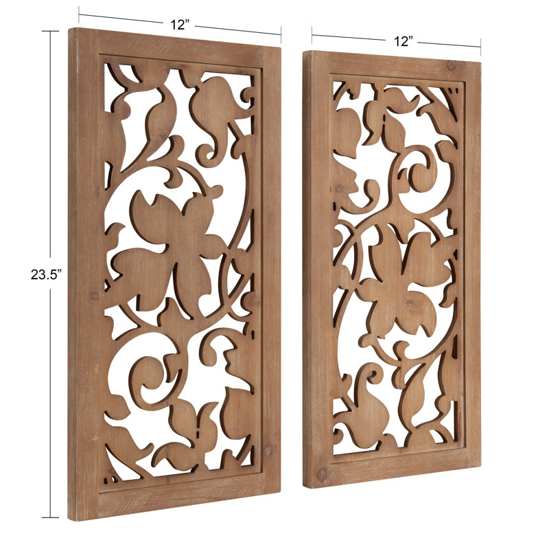 Lynnea Wall Art Plaque Set 2pk 12x24 Natural