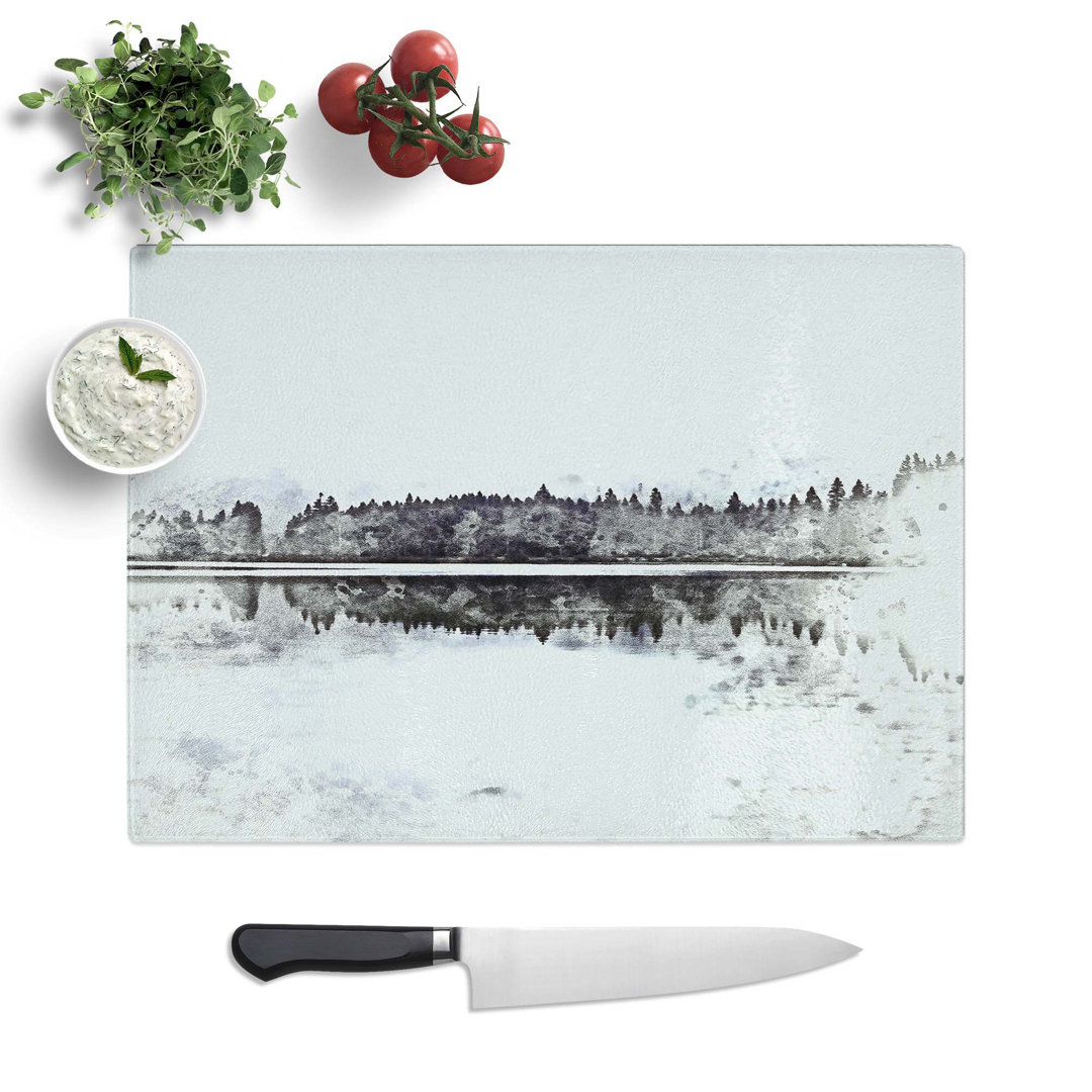 Glass Forest Reflection in Abstract Chopping Board