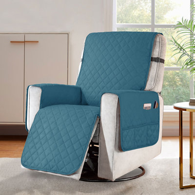 3 Layers Quilted Adjustable Strap Box Cushion Recliner Slipcover