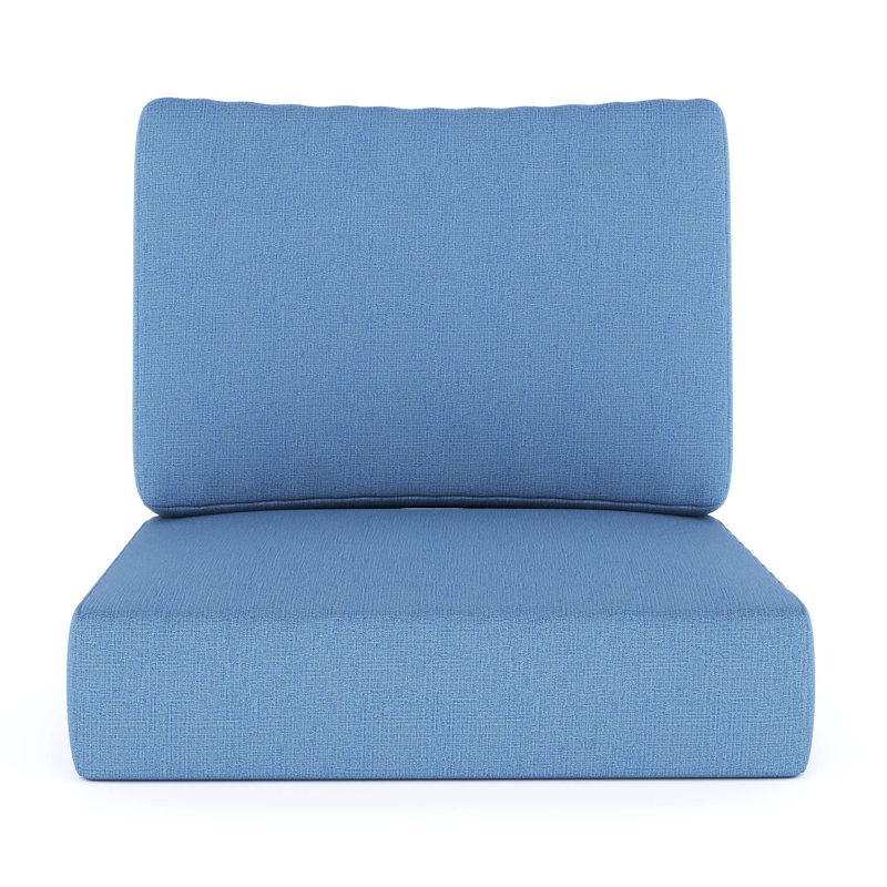 Amala Sunbrella® Outdoor Deep Seating Cushion, Sunbrella® Cast Ocean Plainweave, 25" W x 25.5" D
