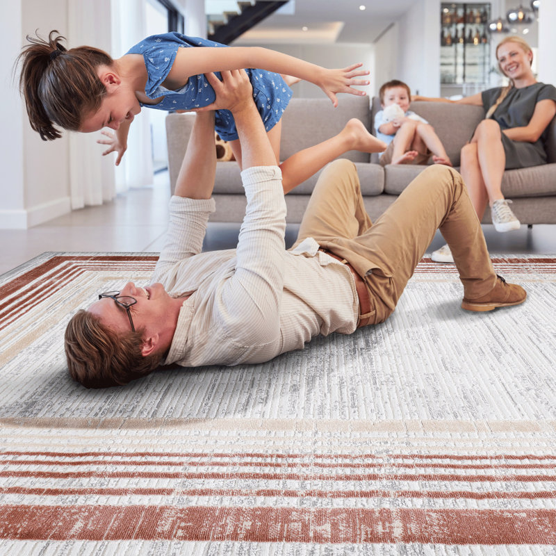 5x7 Area Rug In Brown// - Non-shedding, Stain , Perfect For Dorm Room, Bedroom, Living Room Stylish Brown//, Entryway