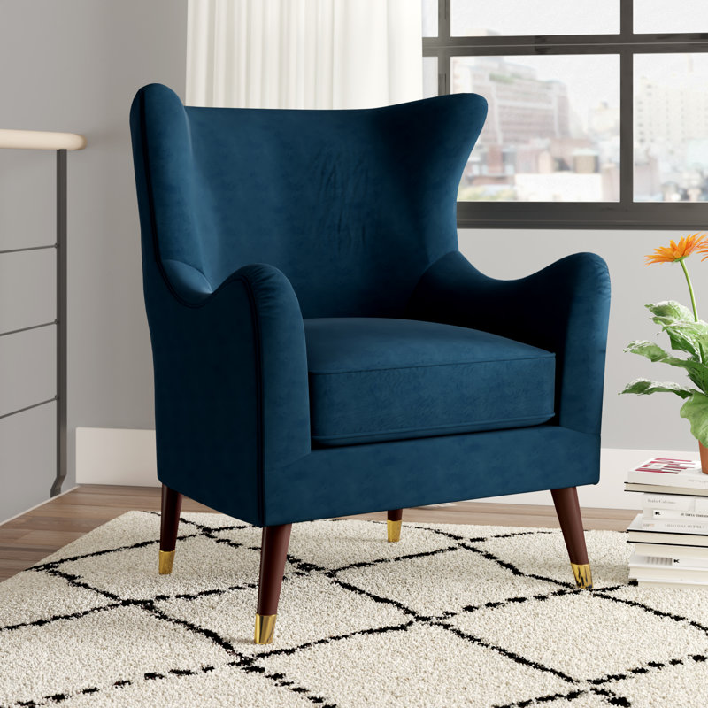 Velvet Armchair, Blue