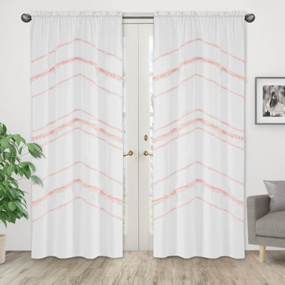 Paire de rideaux semi-transparents avec passe-tringle Boho (ensemble de 2) par Sweet Jojo Designs