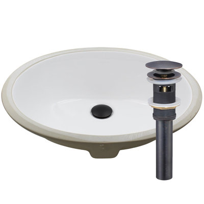 Novatto 16'' Porcelain Oval Bathroom Sink with Overflow