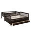 Lit superposé simple au-dessus d'un lit double avec lit gigogne et tiroirs Nilsa Kids-1970354176
