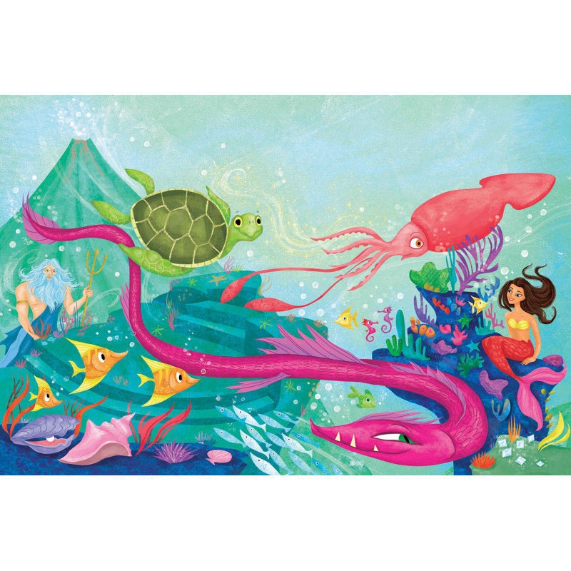 Sea Friends - Graphic Art on Canvas, 30cm H x 45cm W