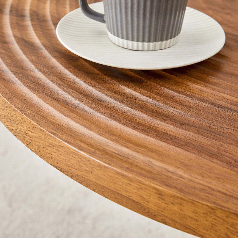 31.5'' Round Dining Table with Suction Molding Annular Texture