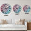 Turquoise et rouge liquide Art I - horloge murale moderne-22436125