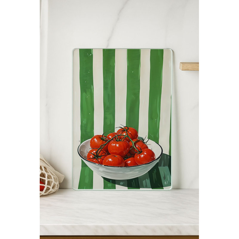 Durable Tempered Glass Cutting Board, 7.9 x 11.8 inches | 100% Antibacterial, Non-Slip Silicone Feet | Easy Clean Surface, Perfect for Food Prep & Kitchen Use, Not Dishwasher, Microwave, or Oven Safe
