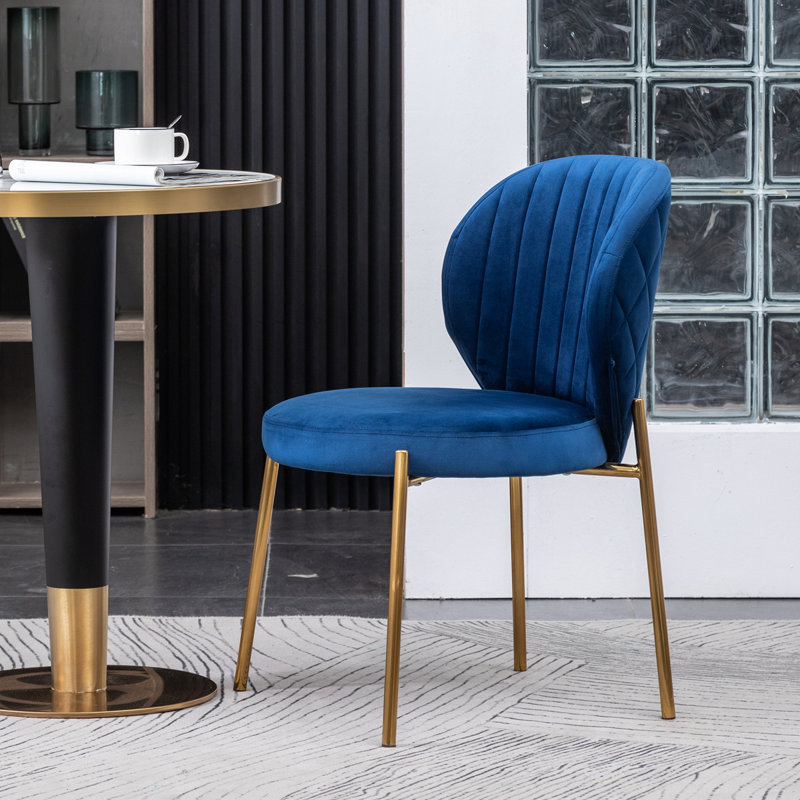 Chaise rembourrée Amoa Wilde, Bleu