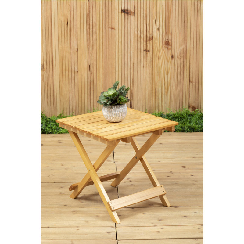 Christianson Square Poplar Folding Outdoor , 46cm cm W 46cm cm D, Natural