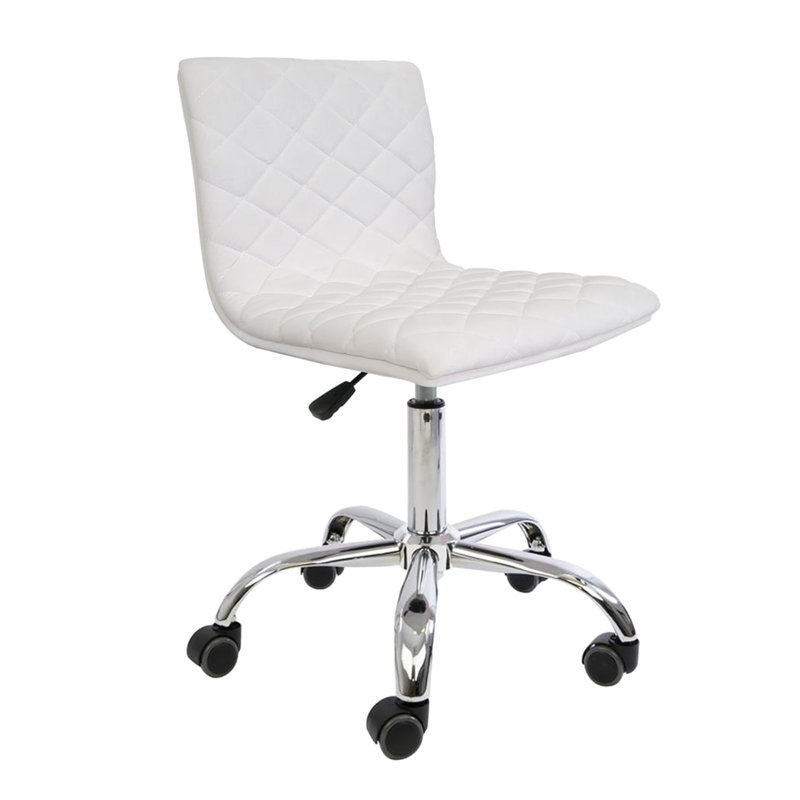 Chaise de meuble-lavabo matelassée Eliza Diamond, Velours blanc