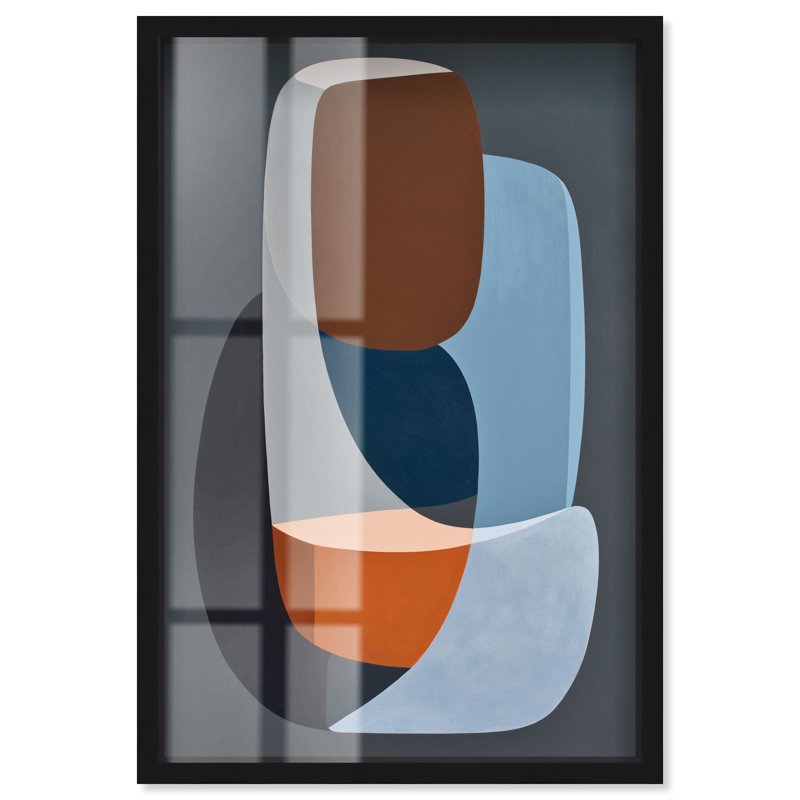 Tableau sous verre Terrestrial Shift II par Art Remedy, cadre noir, 36 x 54, H 55 po x l 37 po, Cadre noir