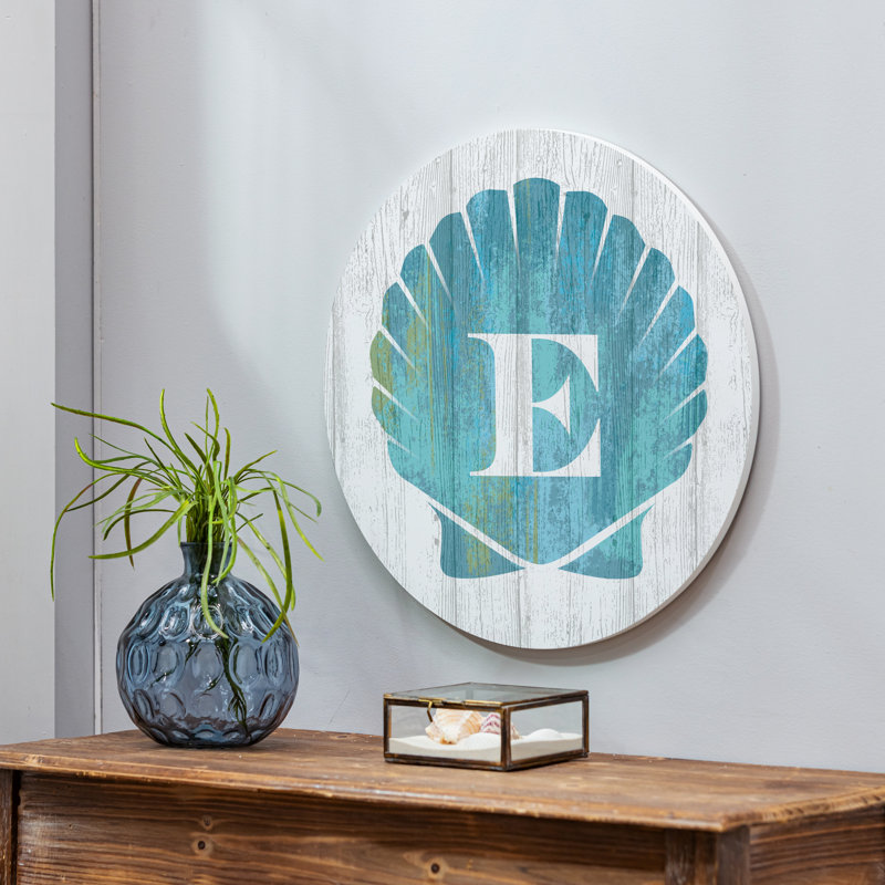 Monogramme de coquille décorative de porte côtière 18 "E E