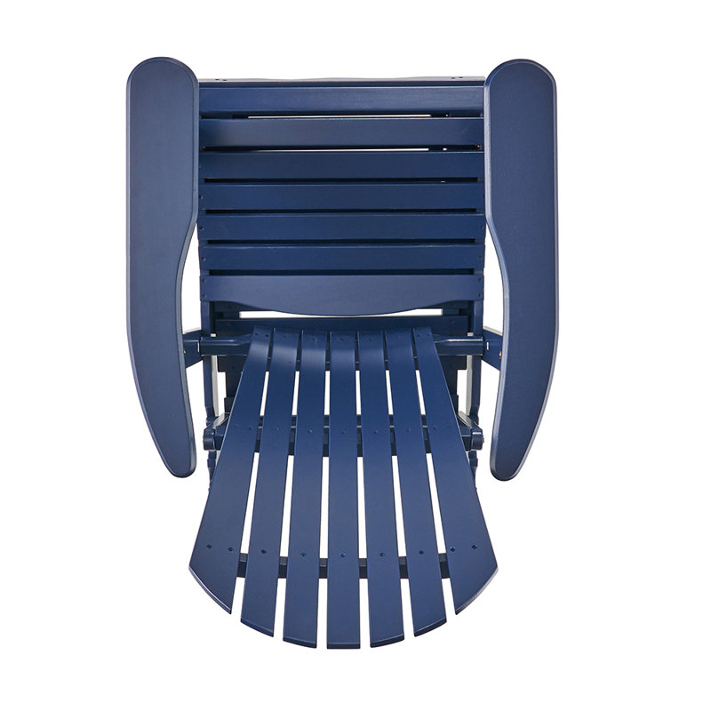 Chaise Adirondack en bois massif Sirkanungo, Bleu marine