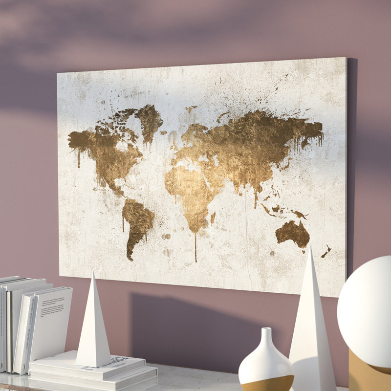 Or blanc - impression d'art graphique, Toile tendue, 30 po x 45 po, Sans cadre