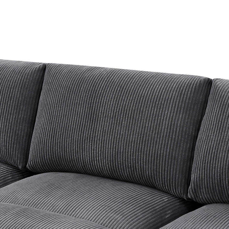 Canapé modulaire symétrique en velours côtelé, Gris foncé