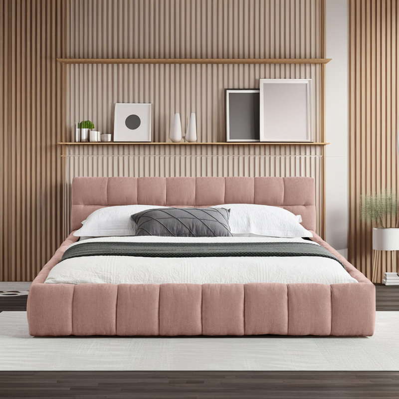 Lit plateforme tapissier Luxury Luxury, Rose