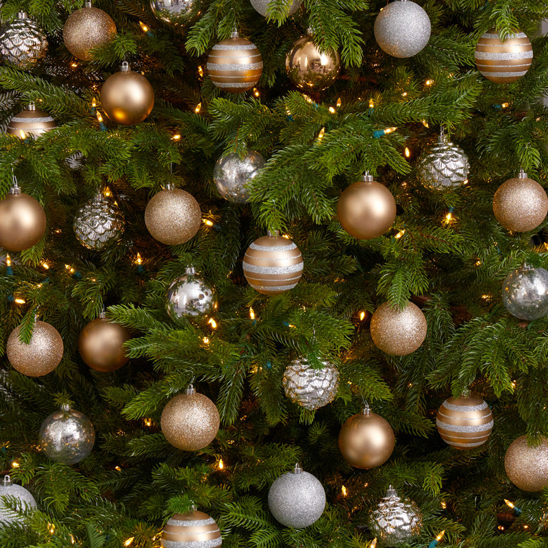 Ensemble d'ornement boule 64 pièces, Argent