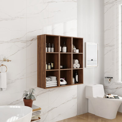 Wall Mounted Storage cabinet with open shelves