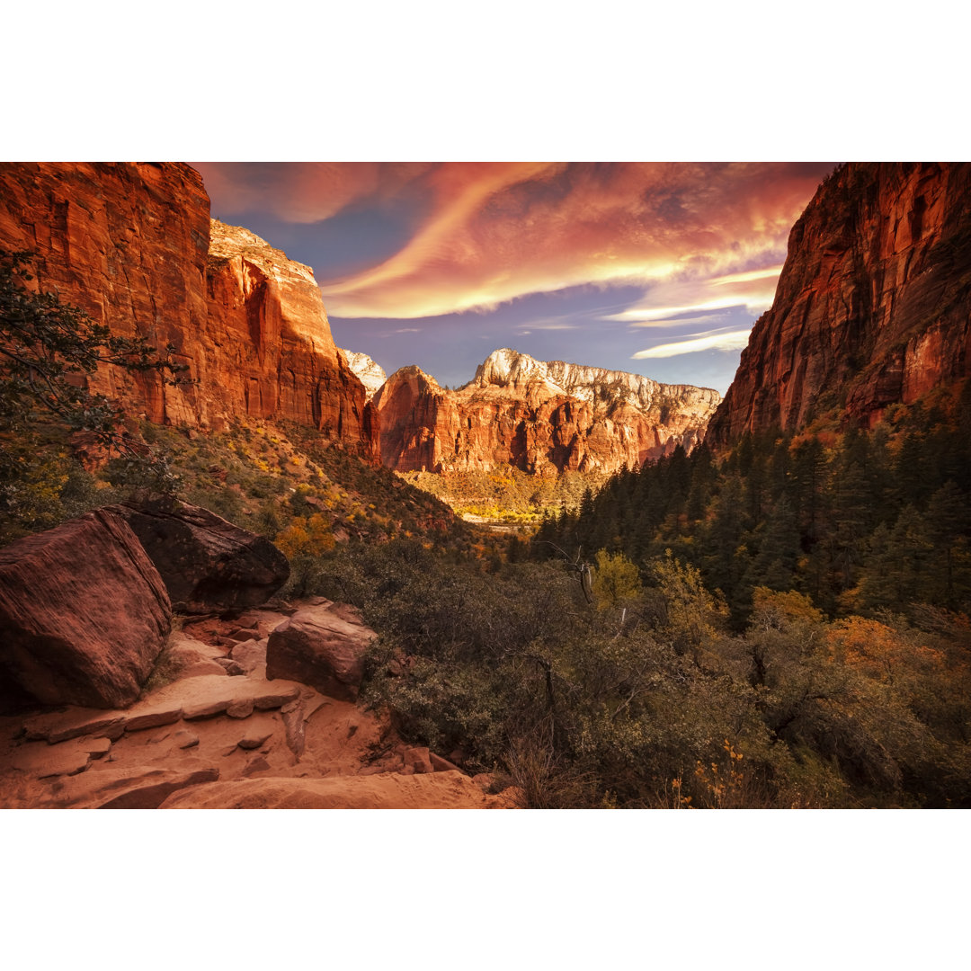 Zion Valley View von Missing35mm - Druck auf Leinwand ohne Rahmen